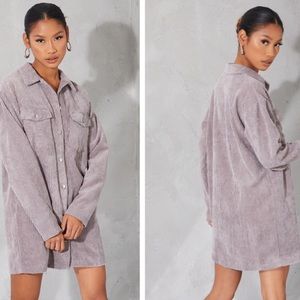 Corduroy shirt dress